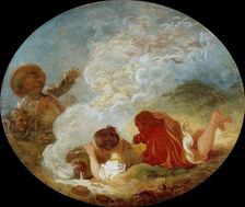Perrette and the milk pail (The Fables of La Fontaine), ca 1770. Creator: Fragonard, Jean Honoré (1732-1806)