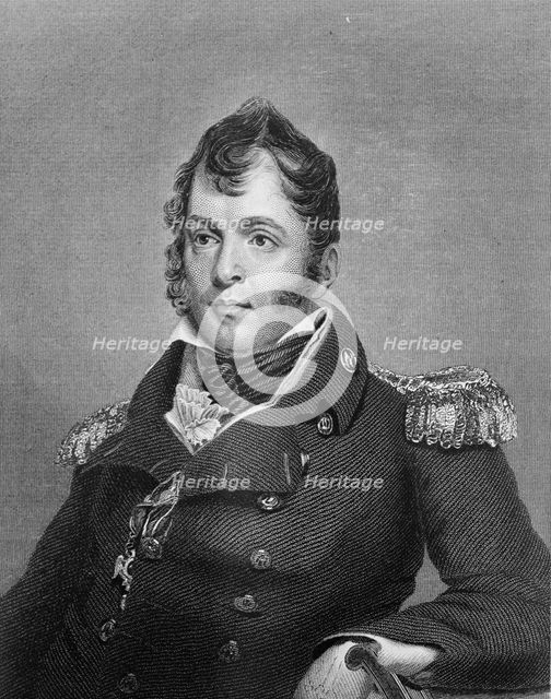 Perry, Oliver Hazard, Commodore, U.S.N.  - Engraved Portrait, 1917. Creator: Unknown.