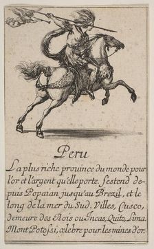Peru, from Game of Geography (Jeu de la Géographie), 1644. Creator: Stefano della Bella
