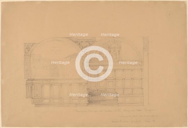Perugino's Udienza del Cambio in the Collegio del Cambio, Perugia, 1896. Creator: John Russell Pope.