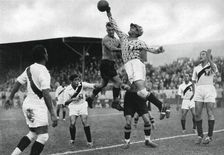 Peru's Olympic football team in action, Berlin Olympics, 1936