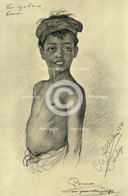 Pesamen - a Javanese boy from Surubaya, Java, 1898. Creator: Christian Wilhelm Allers.