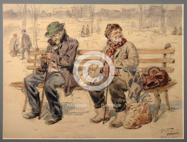 Pessimist and Optimist, 1893-1919. Artist: Makovsky, Vladimir Yegorovich (1846-1920)