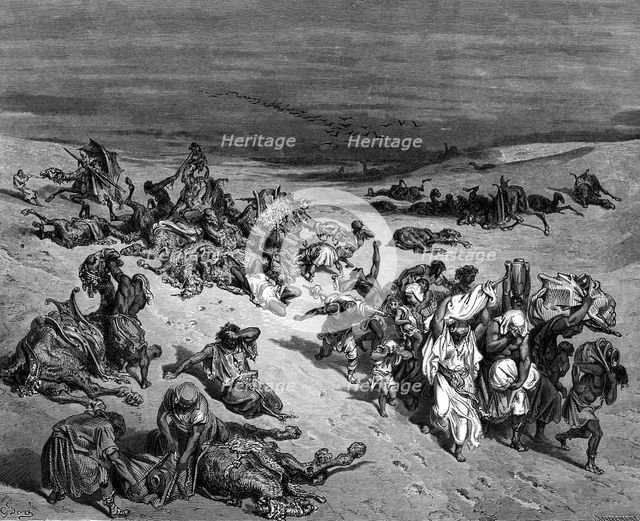 'Pestilence', one of the Seven Plagues of Egypt, 1866. Artist: Gustave Doré