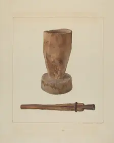 Pestle and Mortar, c. 1938. Creator: John Swientochowski