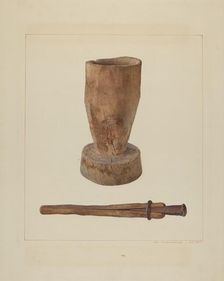 Pestle and Mortar, c. 1938. Creator: John Swientochowski