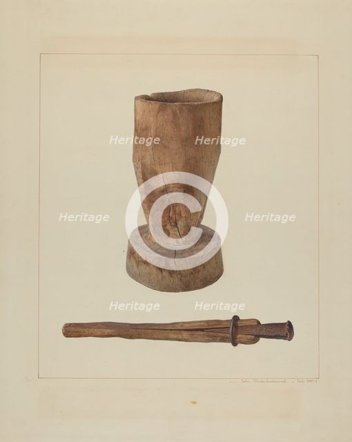 Pestle and Mortar, c. 1938. Creator: John Swientochowski.