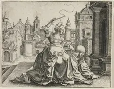 Phyllis and Aristotle, c. 1545. Creator: Hans Brosamer