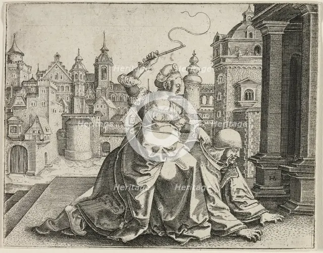 Phyllis and Aristotle, c. 1545. Creator: Hans Brosamer.