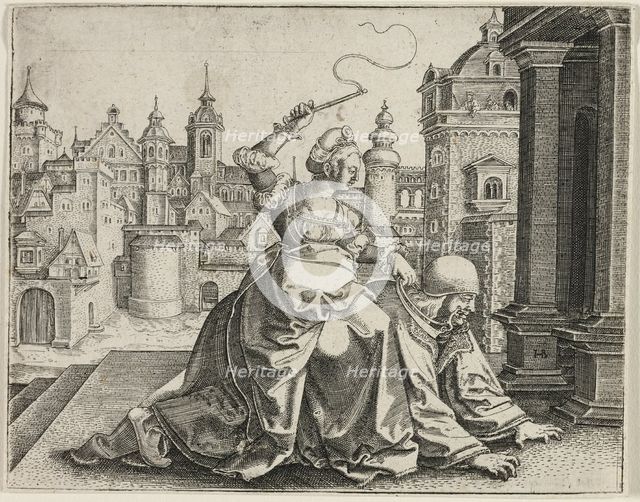 Phyllis and Aristotle, c. 1545. Creator: Hans Brosamer.