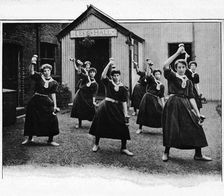 Physical drill at Canning Town Women's Settlement, London, c1901 (1901)