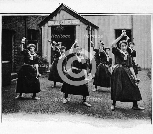 Physical drill at Canning Town Women's Settlement, London, c1901 (1901). Artist: Unknown.