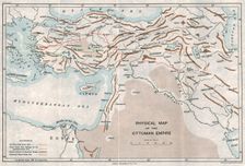 Physical Map of the Ottoman Empire c1915. Creator: Unknown