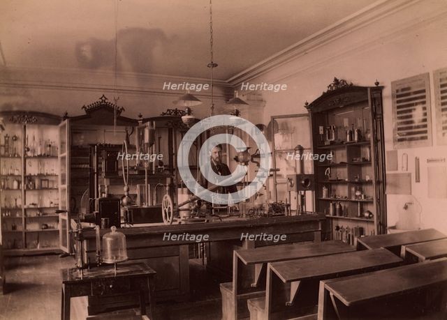 Physics Lab of the Real School in Tyumen', 1889. Creator: N Terekhov.