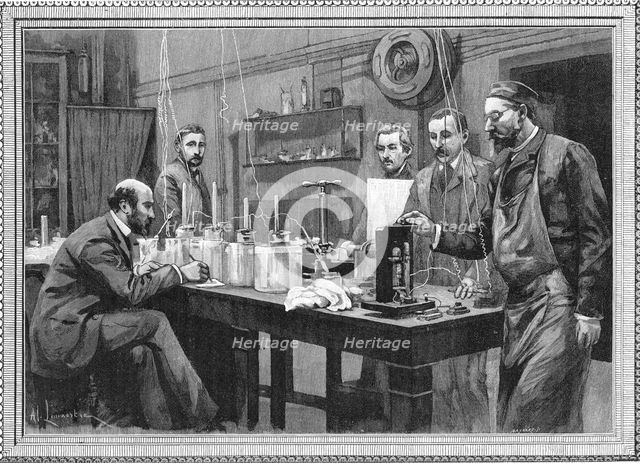 Physics research laboratory at the Sorbonne, Paris 1895. Creator: Unknown.