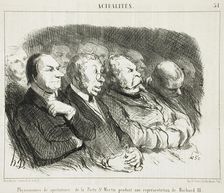 Physionomies de spectateurs de la Porte St-Martin..., 1852. Creator: Honore Daumier