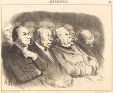 Physionomies de spectateurs de la Porte St.-Martin pendant une représentation de Richard III, 1852. Creator: Honore Daumier