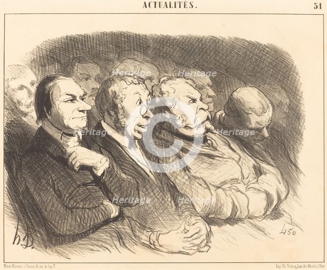 Physionomies de spectateurs de la Porte St.-Martin pendant une représentation de Richard III, 1852. Creator: Honore Daumier.