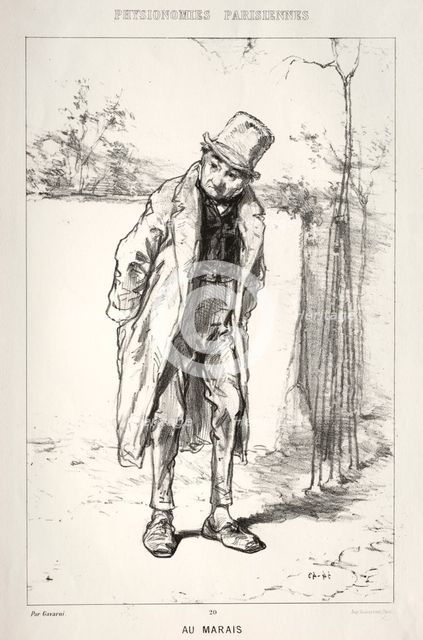 Physionomies Parisienne: Au Marais, 1869. Creator: Paul Gavarni (French, 1804-1866).