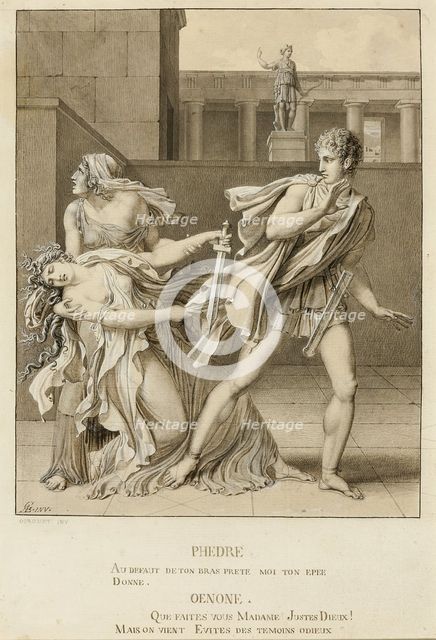 Phaedre, Having Declared Her Passion, Attempts to Kill Herself with the Sword of Hippolytus, c1801. Creator: Girodet de Roucy-Trioson.