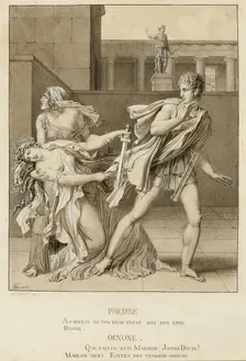 Phaedre, Having Declared Her Passion, Attempts to Kill Herself with the Sword of Hippolytus, c1801. Creator: Girodet de Roucy-Trioson