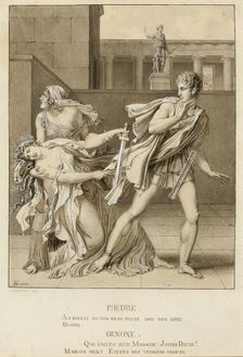 Phaedre, Having Declared Her Passion, Attempts to Kill Herself with the Sword of Hippolytus, c1801. Creator: Girodet de Roucy-Trioson