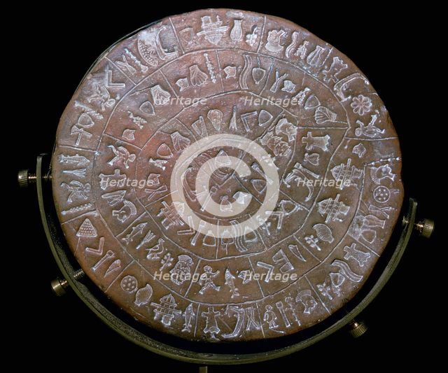 Phaestos Disc, from Minoan Royal Palace at Phaestos, 20th century BC. Artist: Unknown