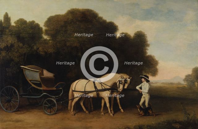 Phaeton with a Pair of Cream Ponies and a Stable-Lad, 1780 and 1784. Creator: George Stubbs.