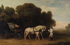 Phaeton with a Pair of Cream Ponies and a Stable-Lad, 1780 and 1784. Creator: George Stubbs