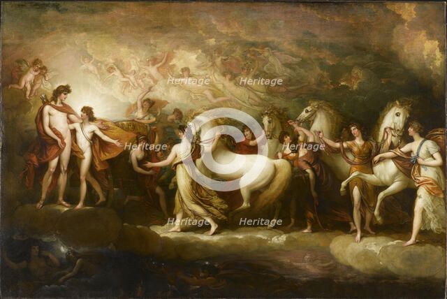 Phaeton asking Apollo to drive the Sun chariot, 1804. Creator: West, Benjamin (1738-1820).
