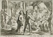 Phaeton Asking for the Chariot, published 1590. Creator: Hendrik Goltzius