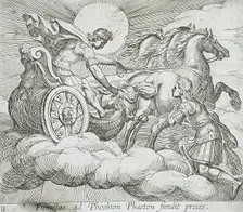 Phaeton Before Apollo, published 1606. Creators: Antonio Tempesta, Wilhelm Janson