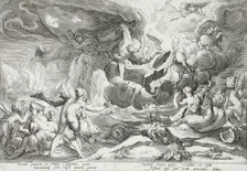 Phaeton Driving the Chariot to the Sun, published 1590. Creator: Hendrik Goltzius