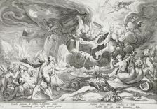 Phaeton Driving the Chariot to the Sun, published 1590. Creator: Hendrik Goltzius