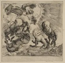 Phaeton, from Game of Mythology (Jeu de la Mythologie), 1644. Creator: Stefano della Bella