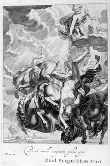 Phaeton struck down by Jupiter's thunderbolt, 1655. Creator: Unknown