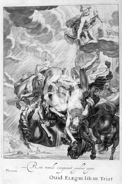 Phaeton struck down by Jupiter's thunderbolt, 1655. Creator: Unknown.
