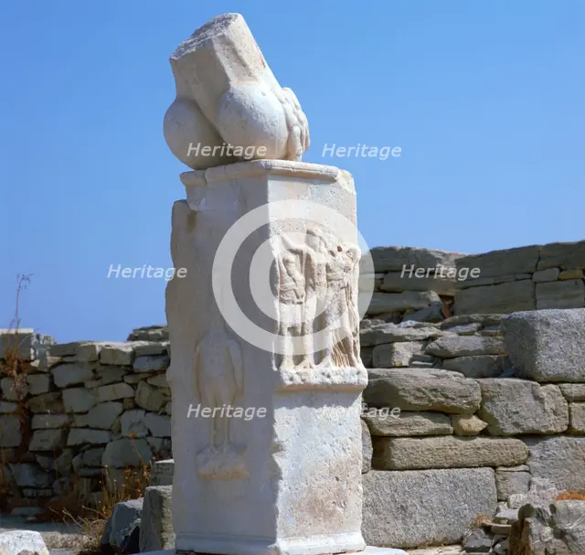 Phallic pillar in a sanctuary of Apollo, 4th century BC. Artist: Unknown