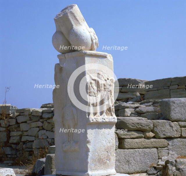 Phallic pillar in a sanctuary of Apollo, 4th century BC. Artist: Unknown