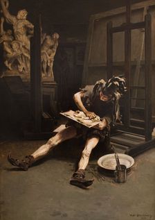 Phantoms in the Studio-Irony, between 1883 and 1885. Creator: Piotr Stachiewicz