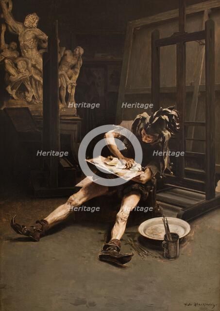 Phantoms in the Studio-Irony, between 1883 and 1885. Creator: Piotr Stachiewicz.