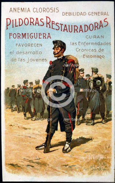 Pharmaceutical product advertising brochure 'Formiguera Restorative Pills', 1902. Creator: Cusachs i Cusachs, José (1850-1909).