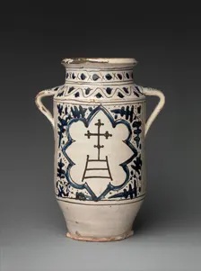 Pharmacy Jar with the Arms of the Hospital of Santa Maria della Scala, Italian, 1425-50. Creator: Unknown