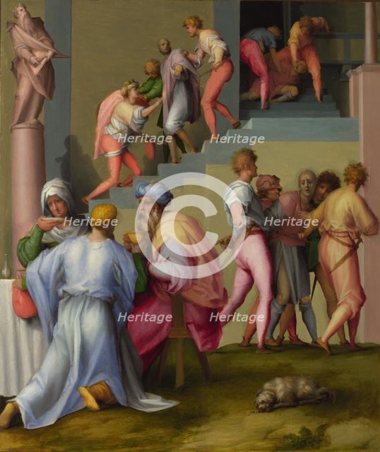Pharaoh with his Butler and Baker (from Scenes from the Story of Joseph), ca 1515. Artist: Pontormo (1494-1557)