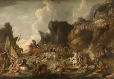 Pharaoh and his Army engulfed in the Red Sea. Creator: Vincent Malo