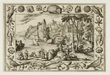 Pharaoh's Daughter Finding Moses, from Landscapes with Old and New Testament Scenes and..., 1584. Creator: Adriaen Collaert