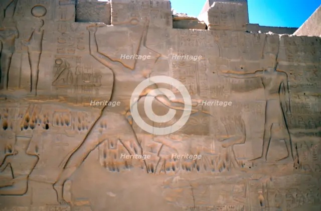 Pharaoh Seti, Capture of Slaves, Luxor, Egypt Artist: Unknown