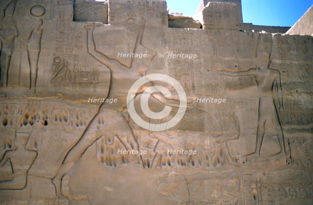 Pharaoh Seti, Capture of Slaves, Luxor, Egypt Artist: Unknown