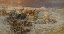 Pharaoh's Army Engulfed by the Red Sea. Artist: Bridgman, Frederick Arthur (1847-1928)