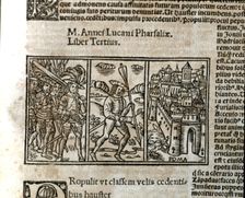 Pharsalia historical epic story, engraving in the beginning of Book III of the printed edition …